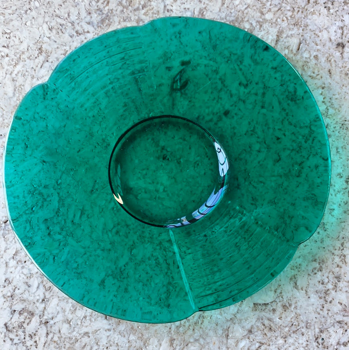 EMERALD GREEN GLASS SAUCER