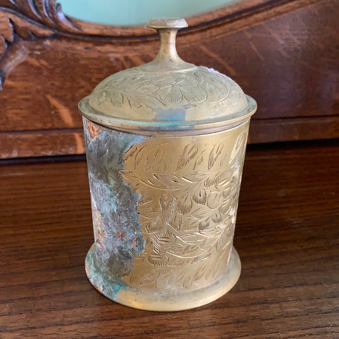 BRASS LIDDED JAR