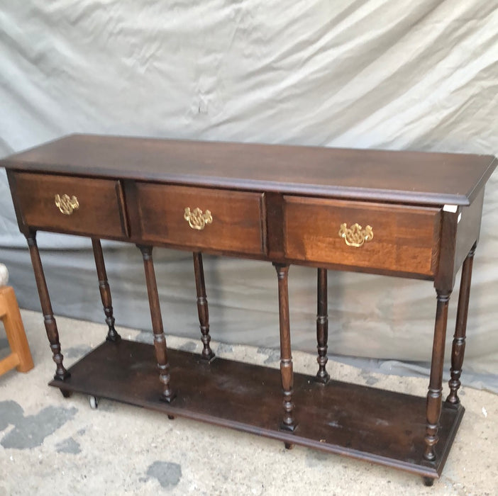 SHALLOW DARK OAK CONSOLE ON LEGS