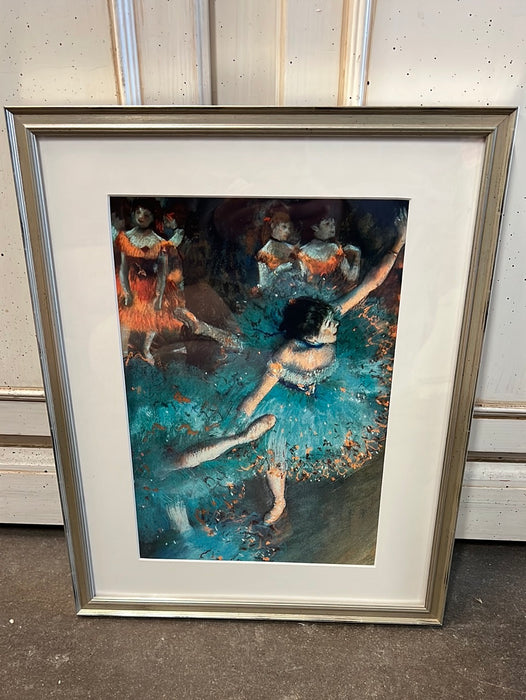 THE GREEN DANCER PRINT IN SILVER FRAME