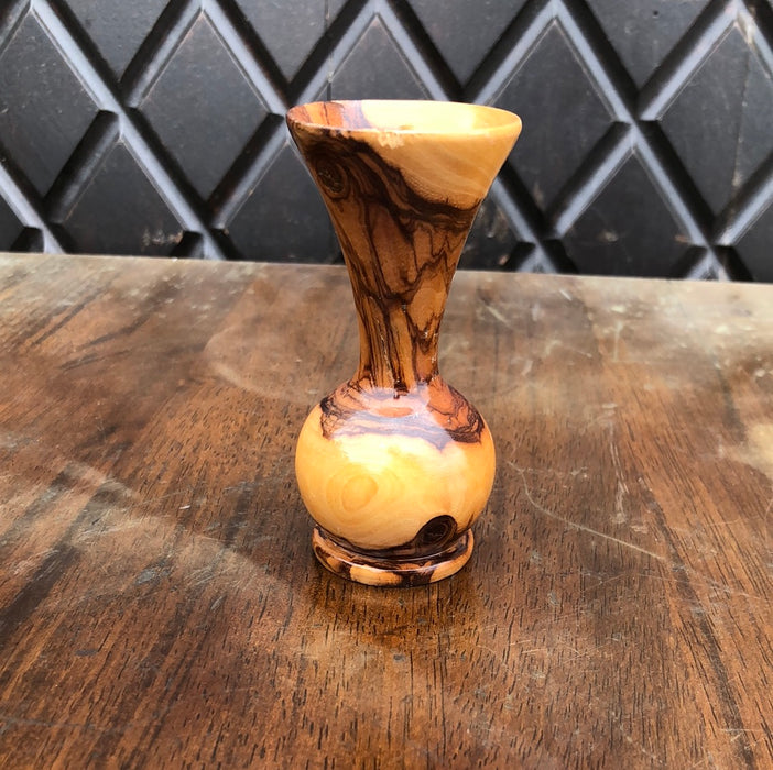 TINY TURNED WOOD VASE