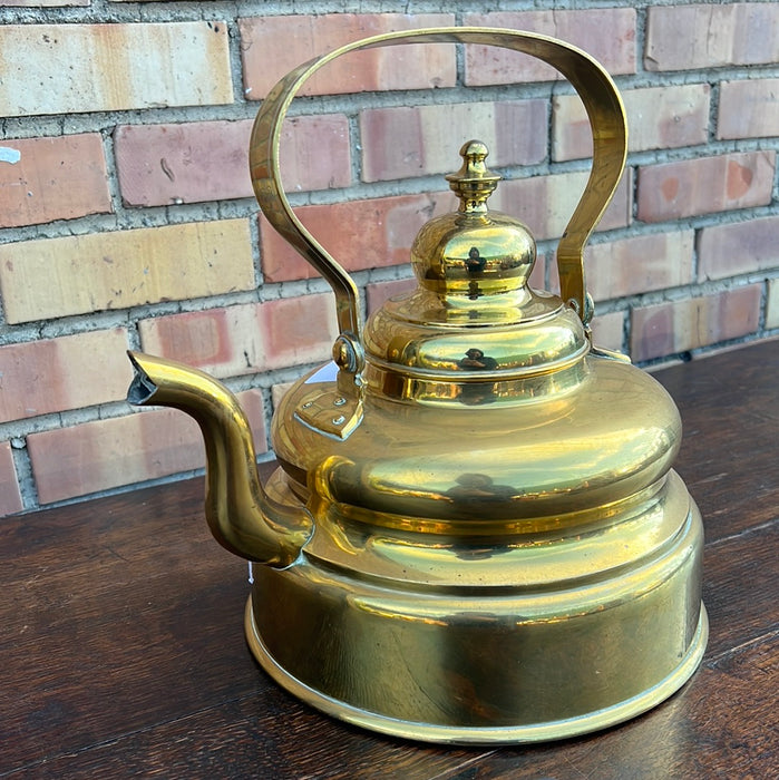 LARGE BRASS TEA POT