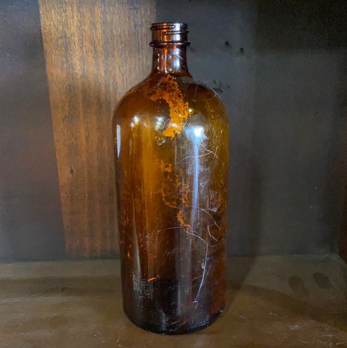 LARGE AMBER CHEMIST BOTTLE