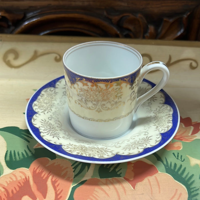 BAVARIAN BLUE GOLD AND WHITE DEMITASSE