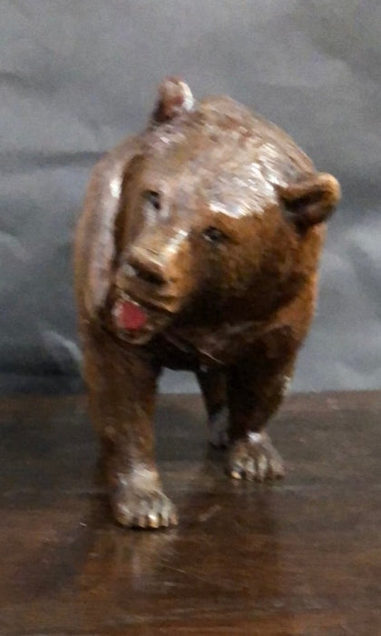 CARVED BLACK FOREST WALKING BEAR