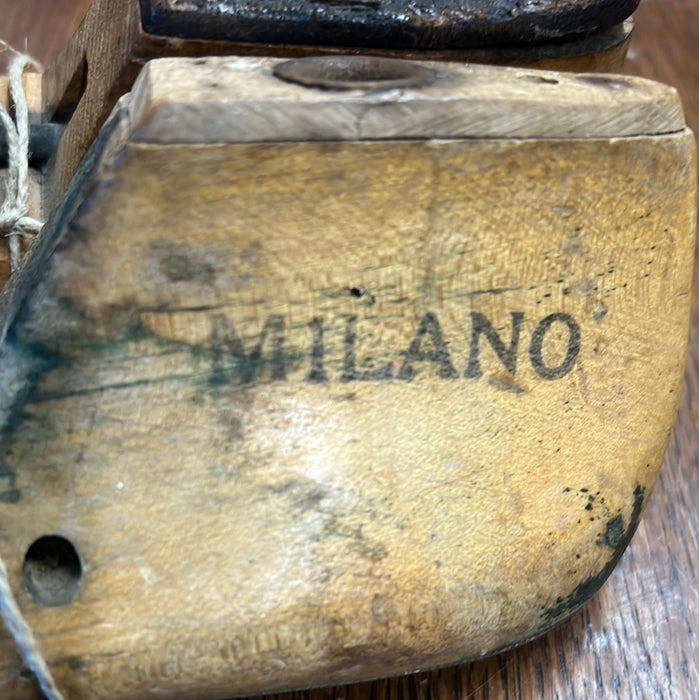 PAIR OF WOOD SHOE FORMS - SIGNED MILANO