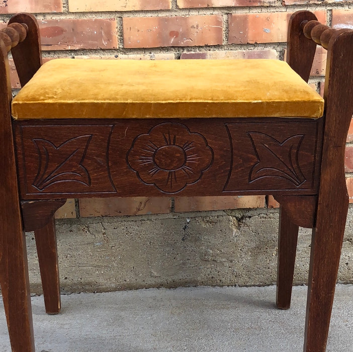 FLOWER CARVED VANITY BENCH