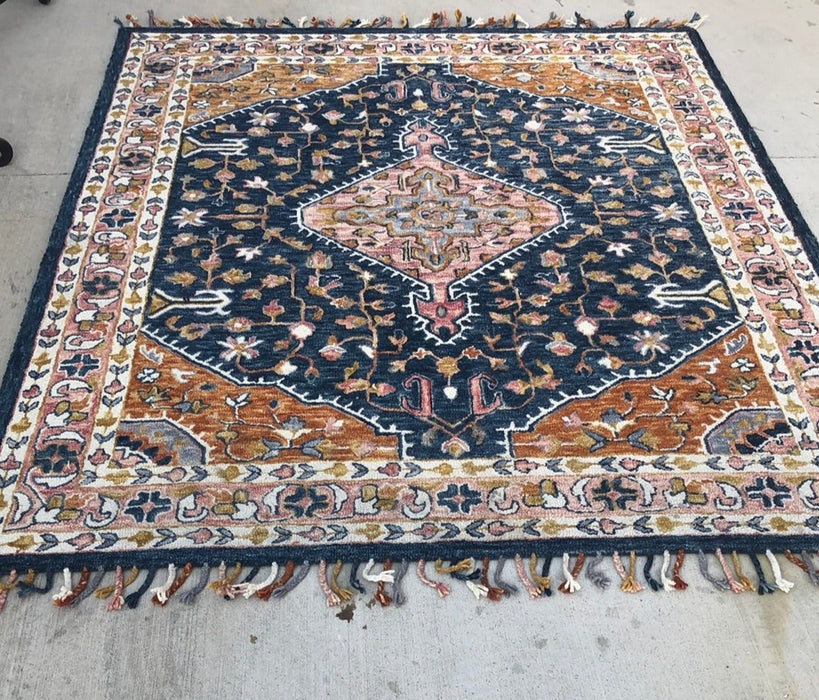 BLUE PINK AND ORANGE 8' X 10' RUG