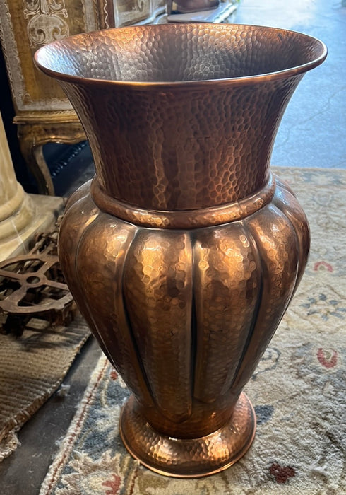 HAMMERED COPPER VASE OR UMBRELLA HOLDER
