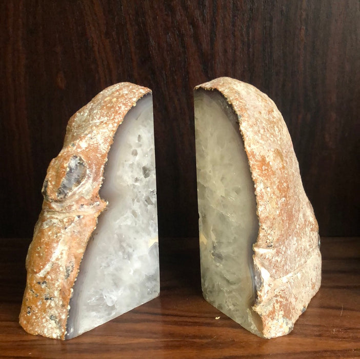 PAIR OF GEODE BOOKENDS