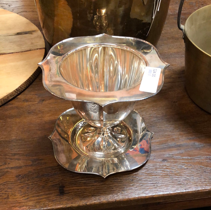 SILVERPLATE TALL FOOTEDL COMPOTE WITH TRAY