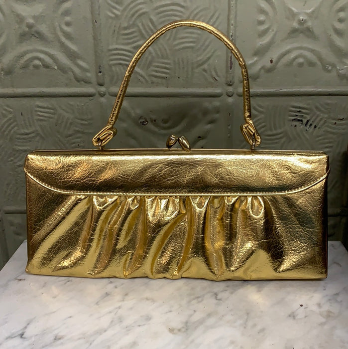 GOLD METALIC RECTANGULAR PURSE