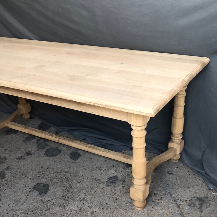 DARK  OAK TURNED LEG FARM TABLE TRESTLE TABLE