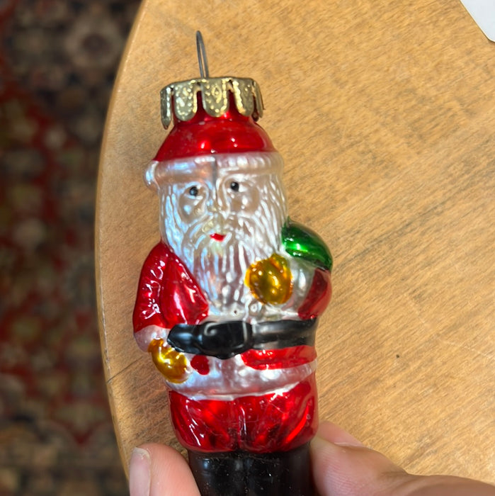 VINTAGE GLASS SANTA CLAUS ORNAMENT - EACH