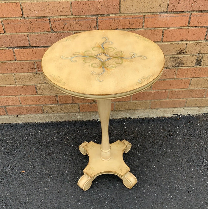 SMALL ROUND EMPIRE STYLE PAINTED OCCASIONAL TABLE