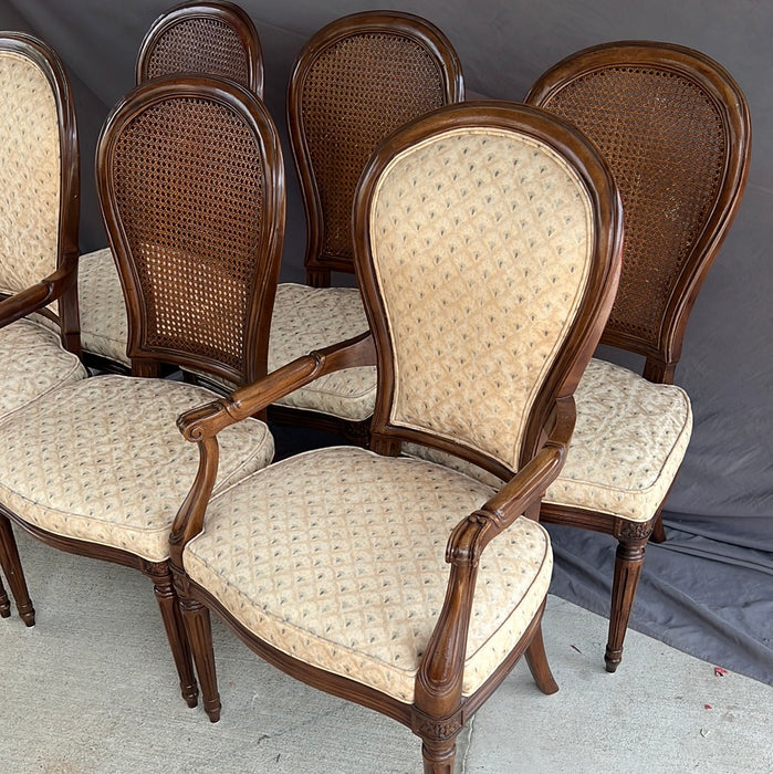 SET OF 6 HENREDON DINING CHAIRS (TWO W/ARMS) LOUIS XV