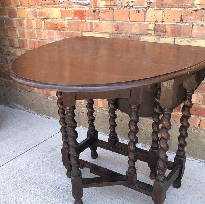 SMALL BARLEY TWIST DROP LEAF TABLE