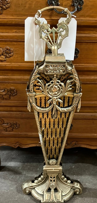 BRASS PEACOCK FOLDING FIRE SCREEN