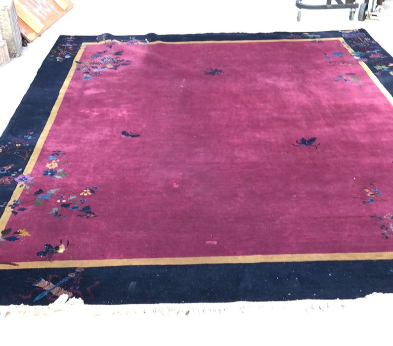 LARGE HAND TIED ASIAN THEME RUG