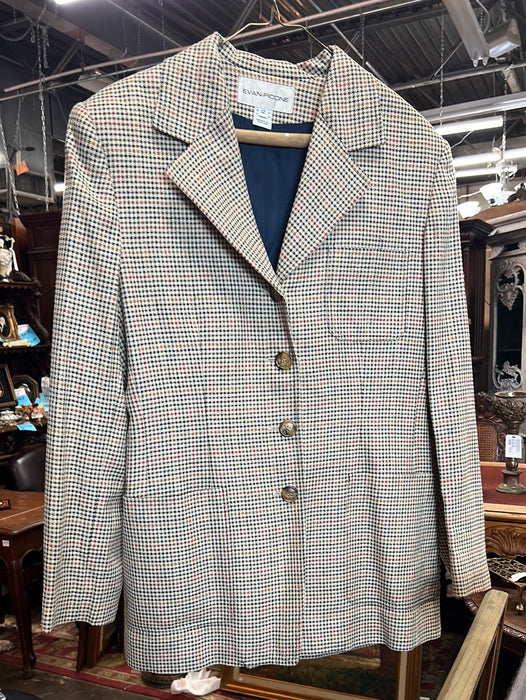 MULTICOLOR HOUNDSTOOTH BLAZER WITH LARGE POCKETS