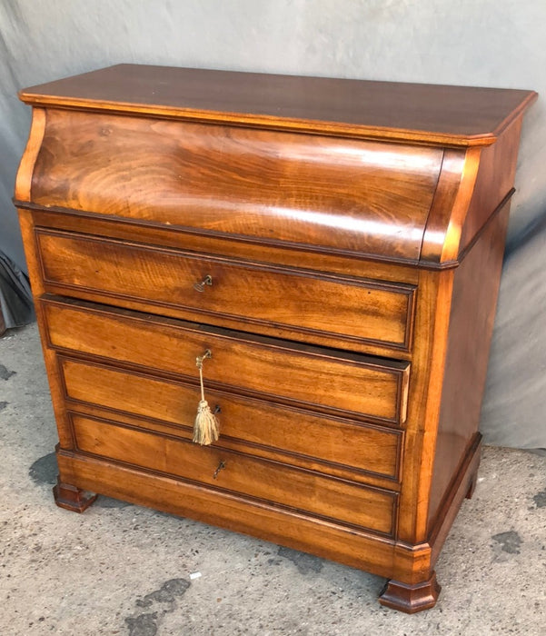 LOUIS PHILIPPE MAHOGANY CHEST WITH CONCEALED MARBLE TOP