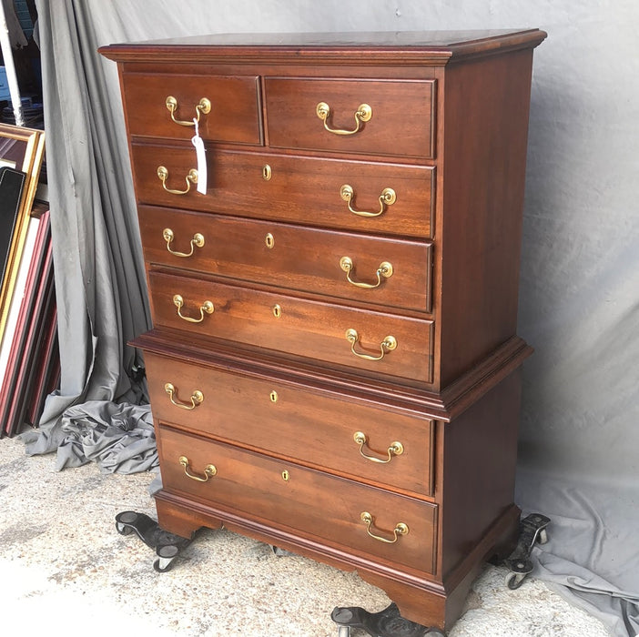 FEDERAL STYLE MAHOGANY CHEST ON CHEST-NOT OLD