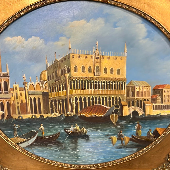 VENICE OIL PAINTING IN GOLD AND BLACK FRAME