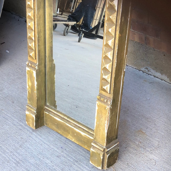 HOODED TALL GILT PAINTED MIRROR