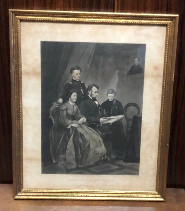 FRAMED ENGRAVING OF PRESIDENT LINCOLNS FAMILY