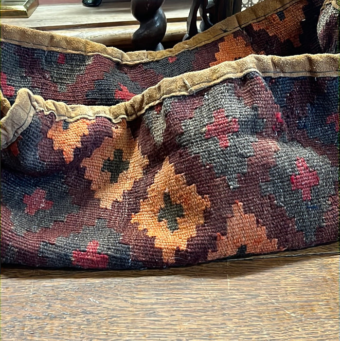 TOTE BASKET MADE FROM KILIM RUG