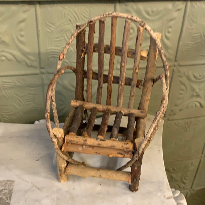 FOLK ART TWIG DOLL OR PLANT CHAIR