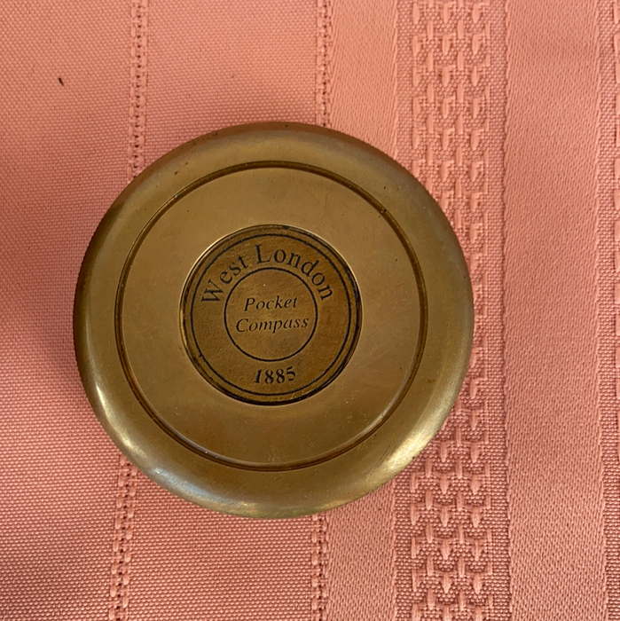 BRASS COMPASS WITH LID AND LEATHER CASE