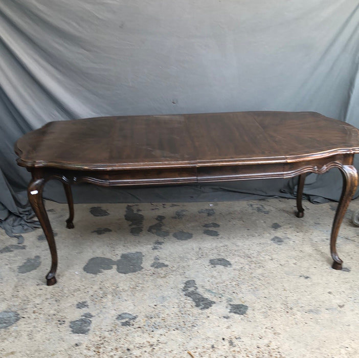 LOUIS XV BURL WALNUT DINING TABLE