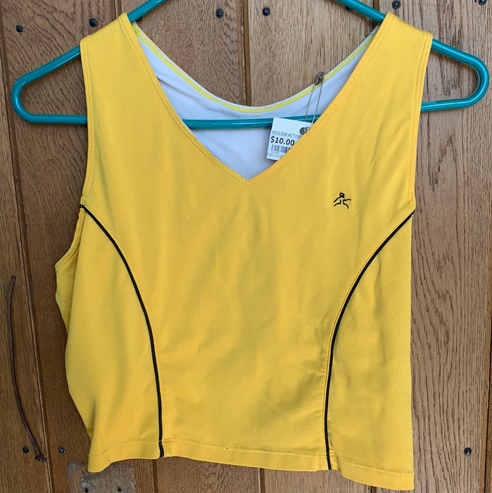 YELLOW ACTIVEWEAR CROP TANK