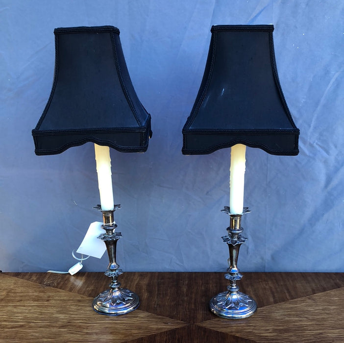 PAIR OF SILVERPLATE BUFFET LAMPS