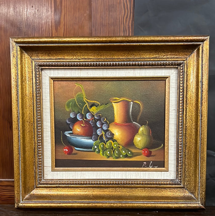 SMALL GOLD FRAMED FRUIT STILL LIFE PAINTING