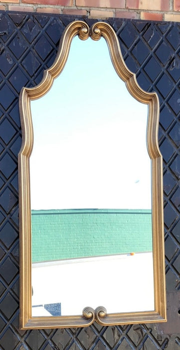 GILT SCROLLY FRAMED OLD SHAPED MIRROR
