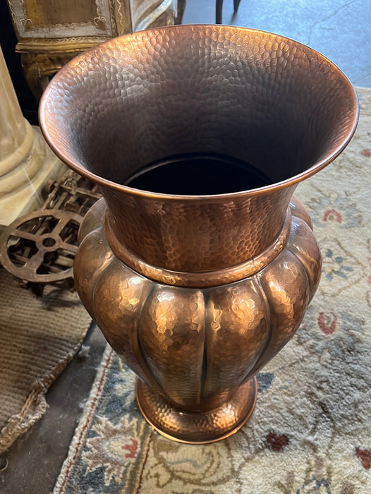 HAMMERED COPPER VASE OR UMBRELLA HOLDER