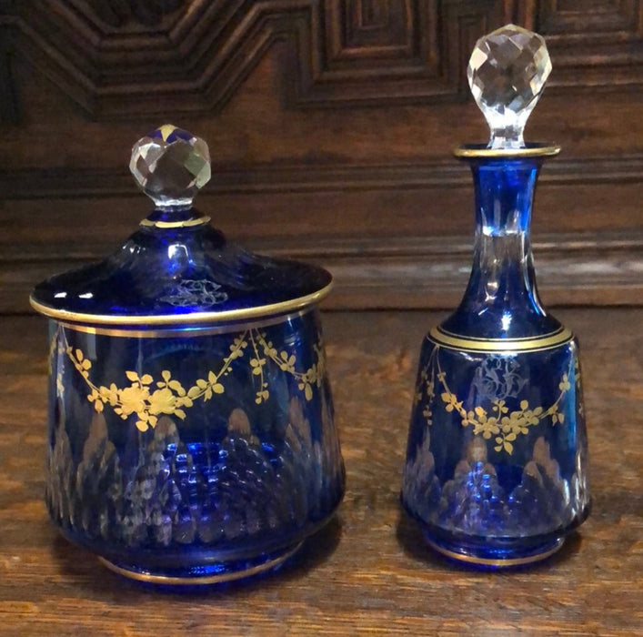 2 PIECE BLUE CUT TO CLEAR PERFUME AND BOX SET