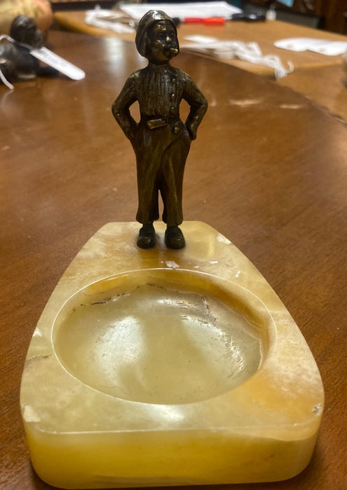 DUTCH SMOKING KID BRONZE ASHTRAY