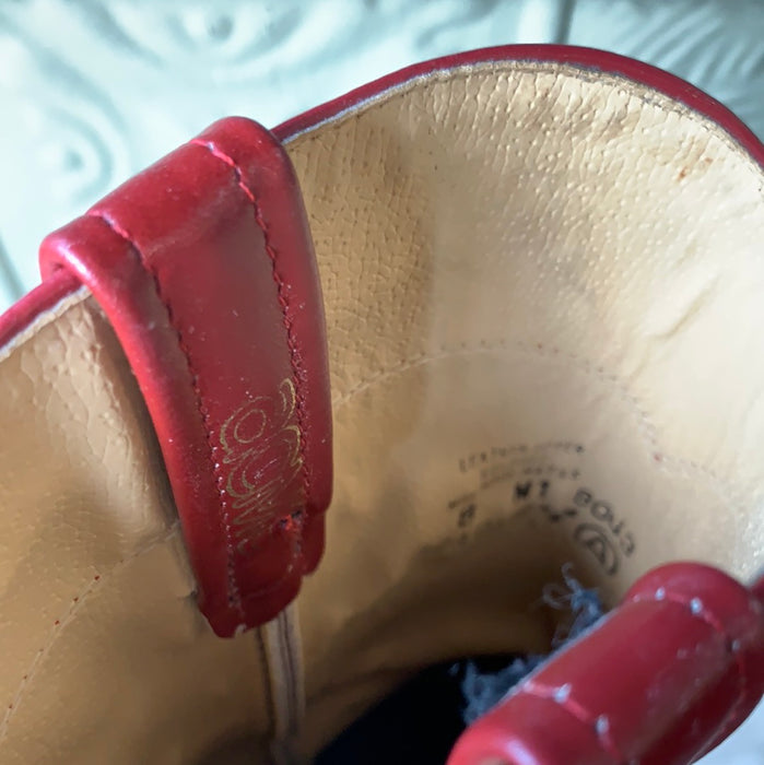 RED LEATHER COWBOY BOOTS