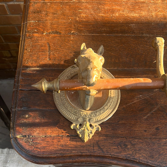 BRASS HORSES WALL COAT RACK