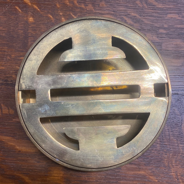 ROUND ASIAN BRASS INCENSE HOLDER