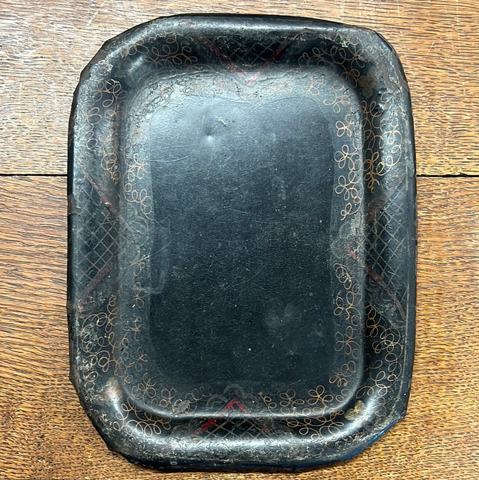 SMALL BLACK TOLE TRAY