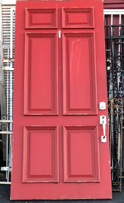 LARGE PANELED RED WIDE DOOR