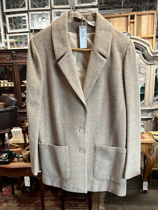 VINTAGE BEIGE BLAZER WITH YELLOW AND GRAY UNDERTONES