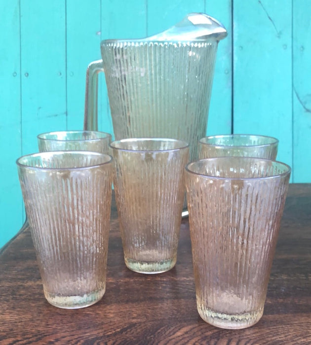 CARNIVAL GLASS LEMONADE SET