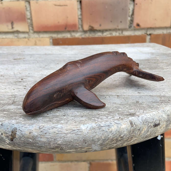 SMALL CARVED WOOD WHALE FIGURE