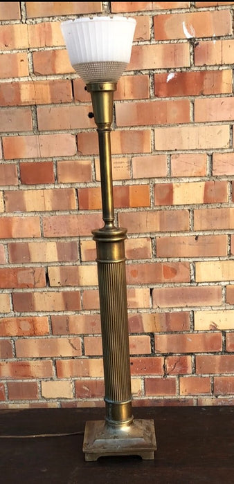 TALL BRASS FLUTED COLUMN LAMP