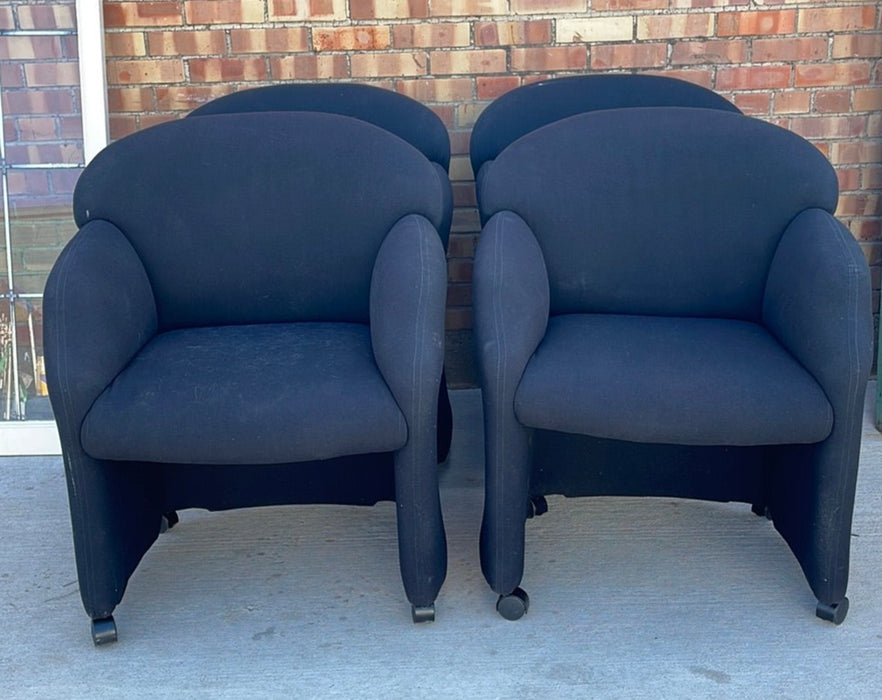 SET OF 2 CONTEMPORARY UPHOLSTERED BLACK CHAIRS